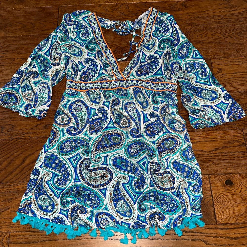 Trina Turk Provence Paisley-Printed Tunic Coverup size Small